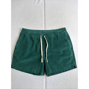 Bearbottom Corduroy Easy Shorts Mens XL Green Tan 5.5" Inseam